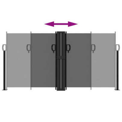 Copertină Laterală Retractabilă - Negru 120x600 cm | Livrare Gratuită