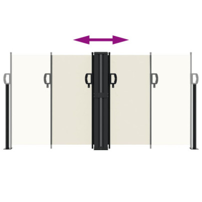 Copertină Laterală Retractabilă Crem 120x600 cm | Livrare Gratuită
