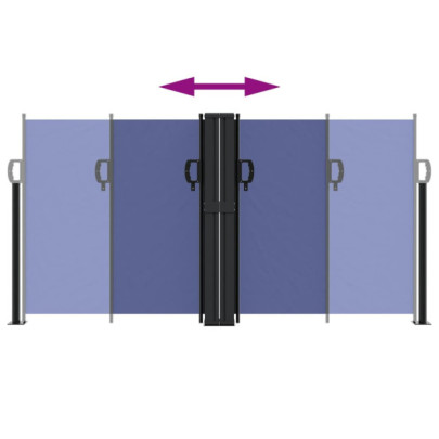 Copertină laterală retractabilă albastră - 120x600 cm