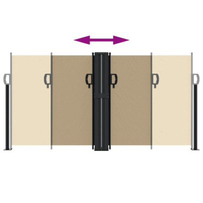 Copertină Laterală Retractabilă Bej 120x600 cm | Livrare Gratuită