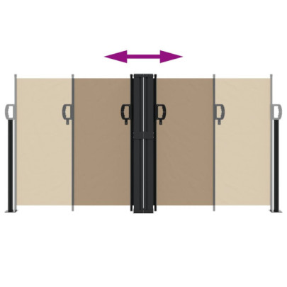 Copertină Laterală Retractabilă Gri Taupe 120x600 cm