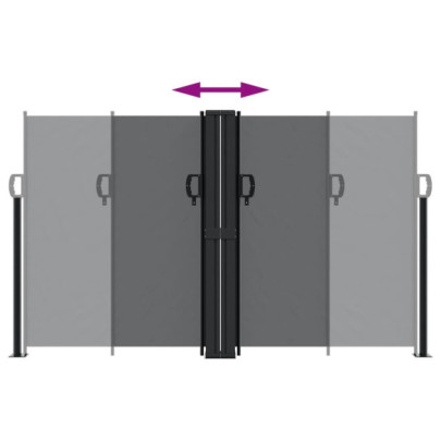 Copertină Laterală Retractabilă - Negru 140x600 cm | Livrare Gratuită