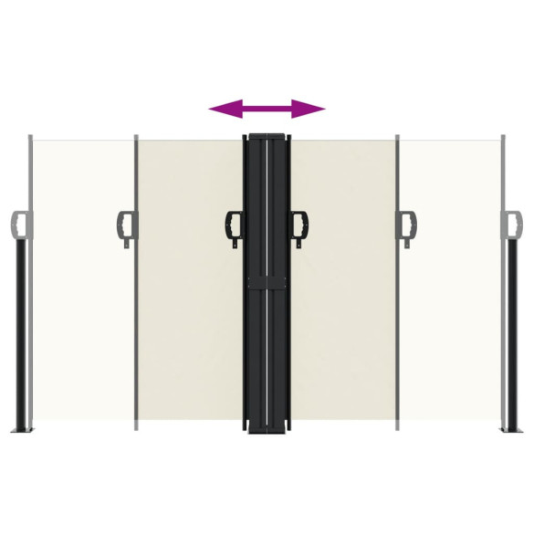 Copertină Laterală Retractabilă Crem - 140x600 cm | Livrare Gratuită