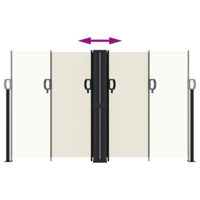 Copertină Laterală Retractabilă Crem - 140x600 cm | Livrare Gratuită