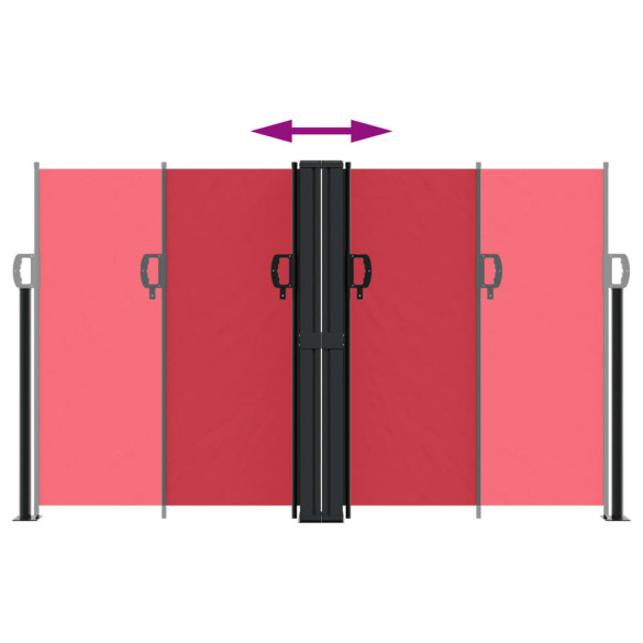 Copertină Laterală Retractabilă Roșie - 140x600 cm