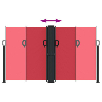 Copertină Laterală Retractabilă Roșie - 140x600 cm