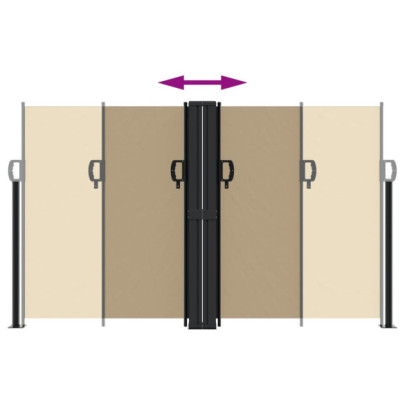 Copertină Laterală Retractabilă Bej - 140x600 cm | Livrare Gratuită