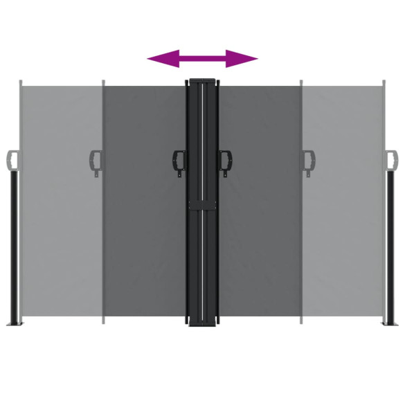 Copertină Laterală Retractabilă - Negru - 160x600 cm | Livrare Gratuită
