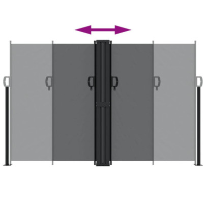 Copertină Laterală Retractabilă - Negru - 160x600 cm | Livrare Gratuită