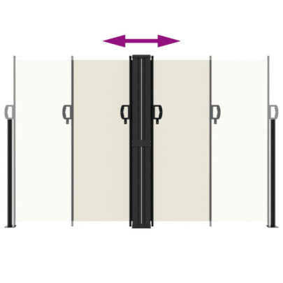 Copertină Laterală Retractabilă Crem 160x600 cm | Livrare Gratuită