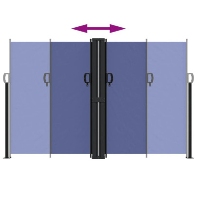 Copertină Laterală Retractabilă Albastră 160x600 cm