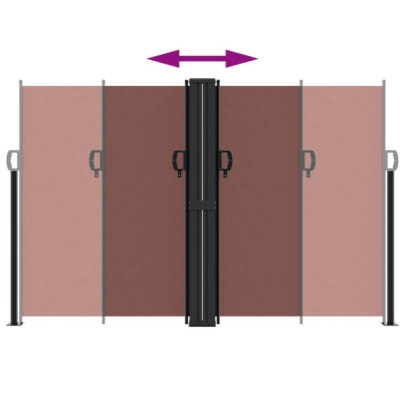 Copertină Laterală Retractabilă Maro 160x600 cm | Livrare Gratuită