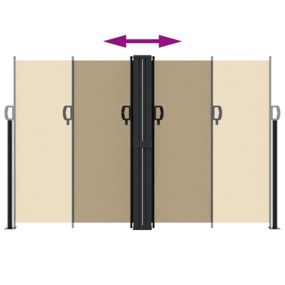 Copertină Laterală Retractabilă Bej 160x600 cm | Livrare Gratuită