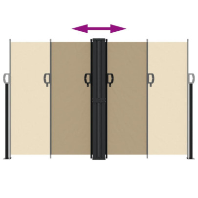 Copertină Laterală Retractabilă Bej 160x600 cm | Livrare Gratuită