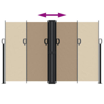 Copertină Laterală Retractabilă 160x600 cm - Gri Taupe