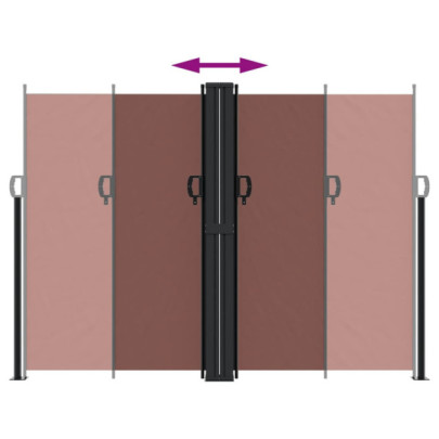 Copertină Laterală Retractabilă Maro 180x600 cm | Livrare Gratuită