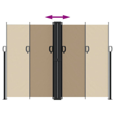 Copertină Laterală Retractabilă Gri Taupe 180x600 cm | Livrare Gratuită