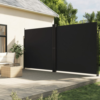Copertină Laterală Retractabilă Negru 200x600 cm | Livrare Gratuită