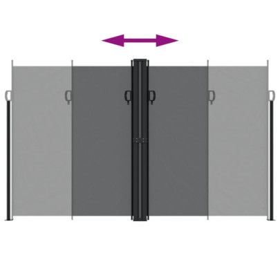 Copertină Laterală Retractabilă Negru 200x600 cm | Livrare Gratuită