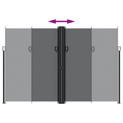 Copertină Laterală Retractabilă Terasă - Negru 220x600 cm