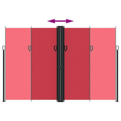 Copertină Laterală Retractabilă Roșie - 220x600 cm | Livrare Gratuită