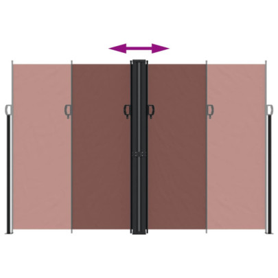 Copertină Laterală Retractabilă Maro 220x600 cm | Livrare Gratuită