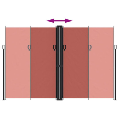 Copertină Laterală Retractabilă Teracotă 220x600 cm | Livrare Gratuită