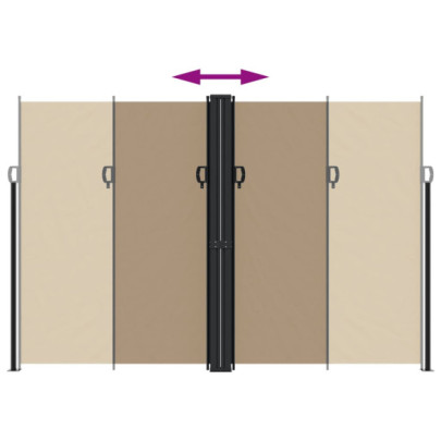 Copertină Laterală Retractabilă Gri Taupe 220x600 cm