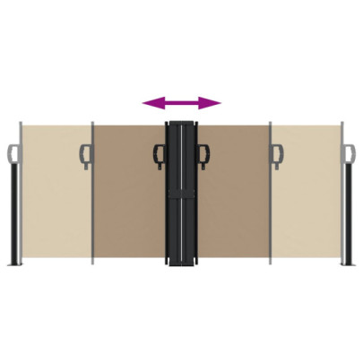 Copertină Laterală Retractabilă 100x1000 cm - Gri Taupe