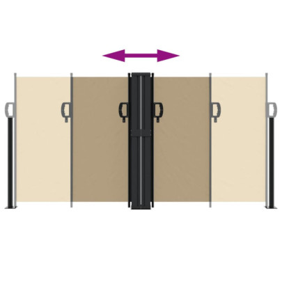 Copertină Laterală Retractabilă Bej 120x1000 cm | Livrare Gratuită
