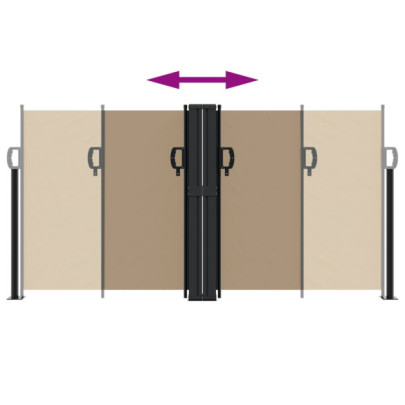 Copertină Laterală Retractabilă - Gri Taupe 120x1000 cm