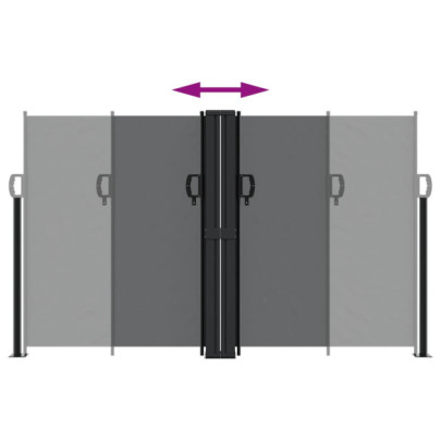 Copertină Laterală Retractabilă - Negru - 140x1000 cm