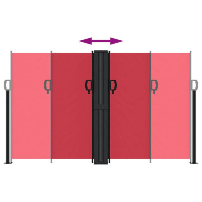 Copertină Laterală Retractabilă Roșie - 140x1000 cm