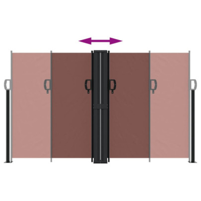 Copertină Laterală Retractabilă Maro 140x1000 cm | Livrare Gratuită