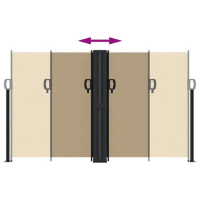 Copertină Laterală Retractabilă Bej 140x1000 cm | Livrare Gratuită