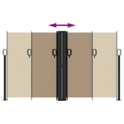 Copertină Laterală Retractabilă Gri Taupe 140x1000 cm