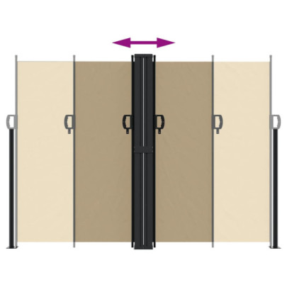 Copertină Laterală Retractabilă Bej - 180x1000 cm | Livrare Gratuită