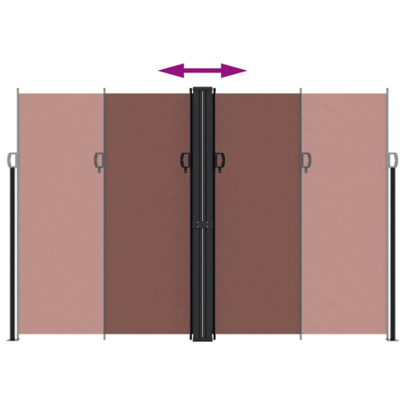 Copertină Laterală Retractabilă Maro 220x1000 cm | Livrare Gratuită