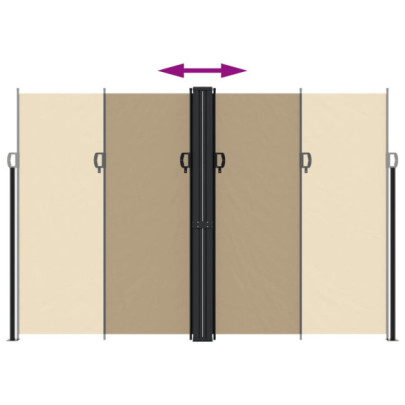Copertină Laterală Retractabilă Bej - 220x1000 cm | Livrare Gratuită