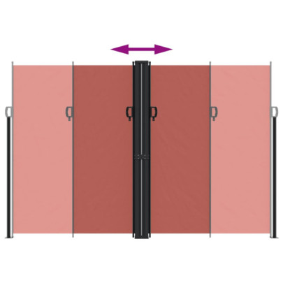 Copertină laterală retractabilă cărămizie 220x1000 cm