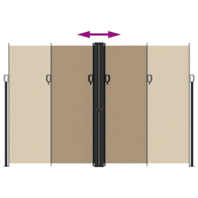 Copertină Laterală Retractabilă - 220x1000 cm - Gri Taupe