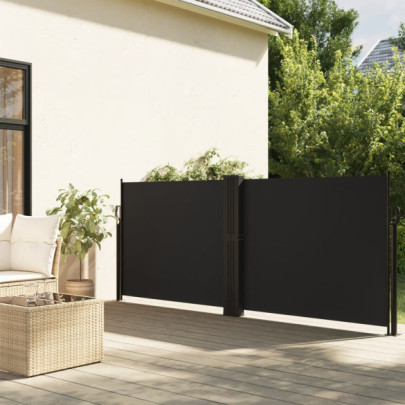 Copertină Laterală Retractabilă Negru 120x1200 cm | Livrare Gratuită
