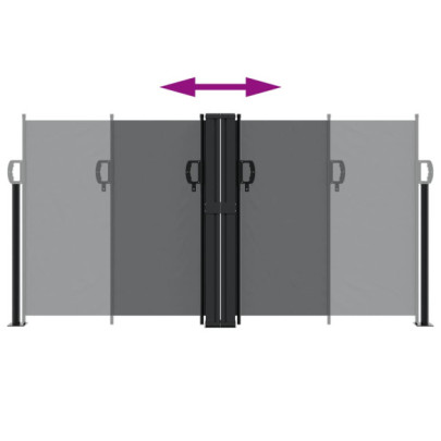 Copertină Laterală Retractabilă Negru 120x1200 cm | Livrare Gratuită