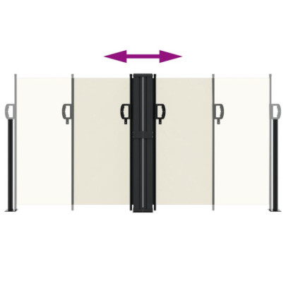 Copertină Laterală Retractabilă Crem - 120x1200 cm | Livrare Gratuită