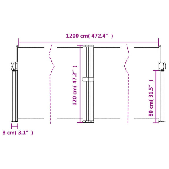 Copertină Laterală Retractabilă Alb - Protecție UV și Intimitate Copertină Laterală Retractabilă Alb - Protecție UV și Intimitate