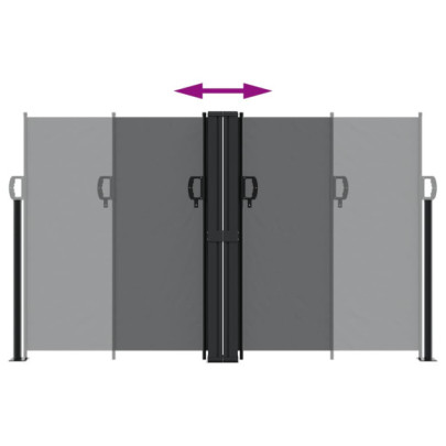 Copertină Laterală Retractabilă - Negru 140x1200 cm