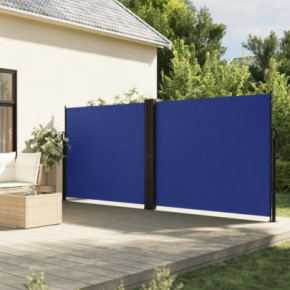 Copertină laterală retractabilă albastră 160x1200 cm