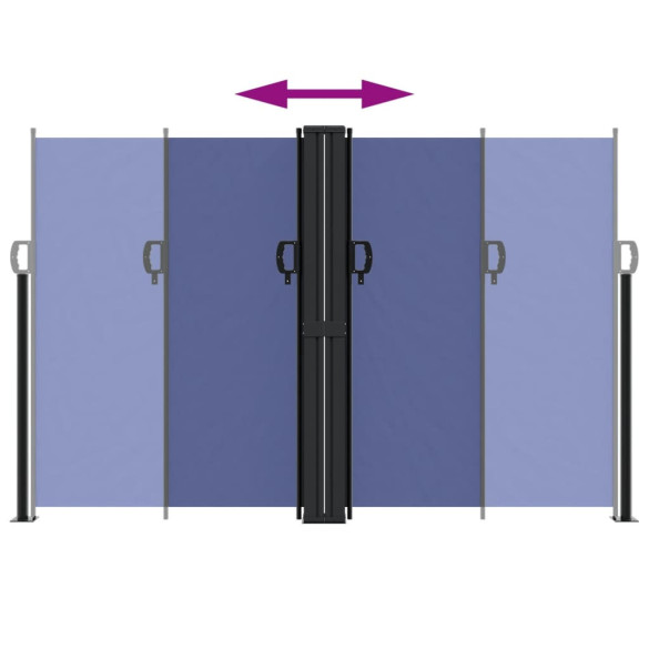 Copertină laterală retractabilă albastră 160x1200 cm