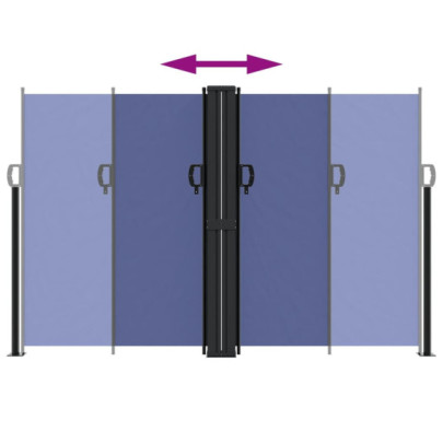 Copertină laterală retractabilă albastră 160x1200 cm