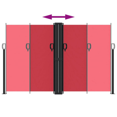 Copertină Laterală Retractabilă Roșie - Protecție UV și Intimitate